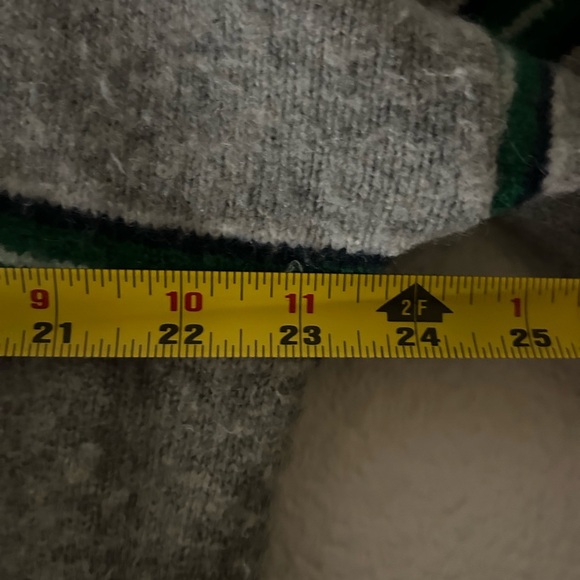 J.CREW Sweater Womens S Wool Alpaca Oversized Boxy Gray Green Striped Cabincore‎ - Picture 8 of 14